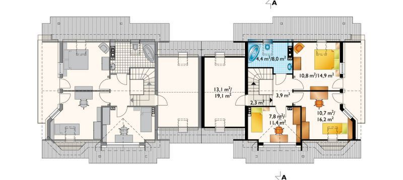 Poddasze projektu Majka Duo (886)