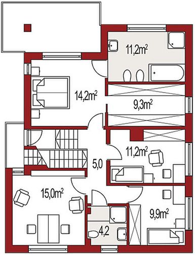 Piętro 1 projektu Nasz Dom