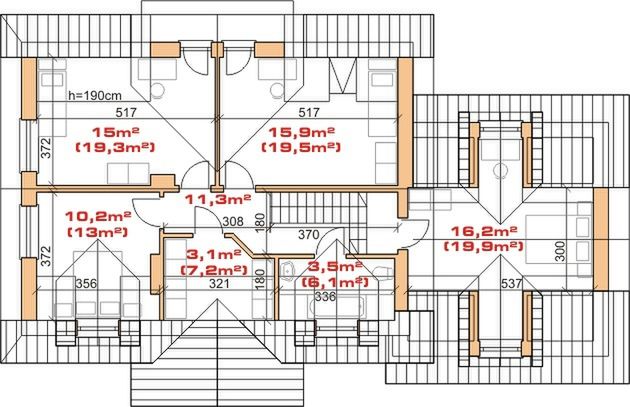Poddasze projektu Dom przy Herbacianej