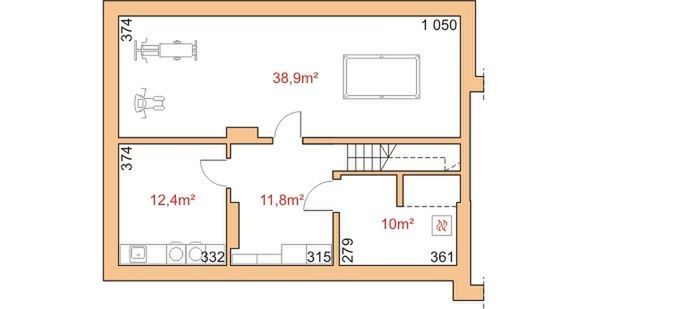 Piwnica projektu Dom przy Bursztynowej