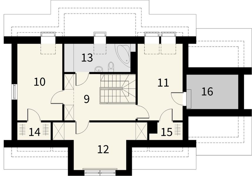 Poddasze projektu Weda z garażem 1 stanowiskowym