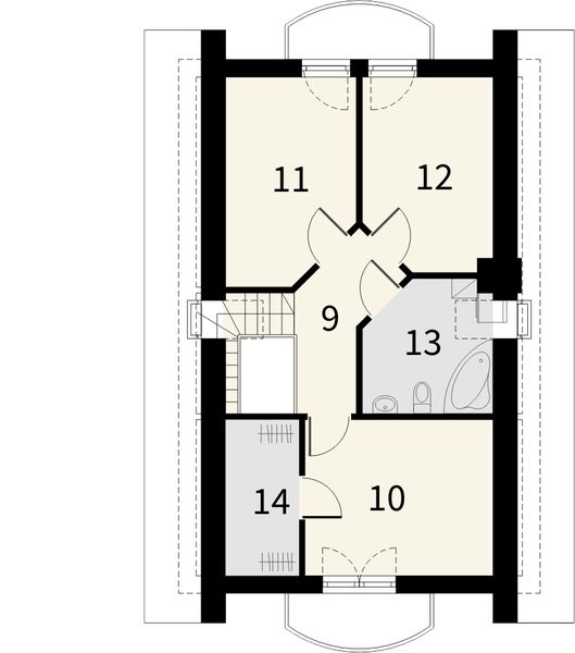 Poddasze projektu Salsa z garażem 1 stanowiskowym
