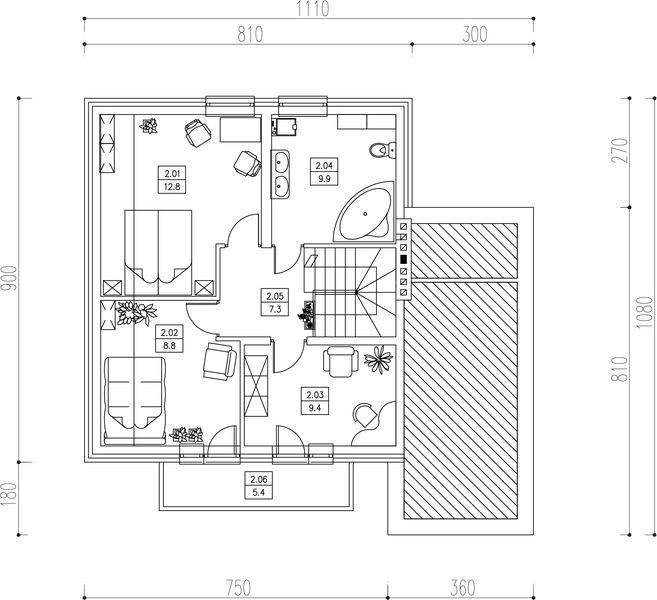 Poddasze projektu Dab