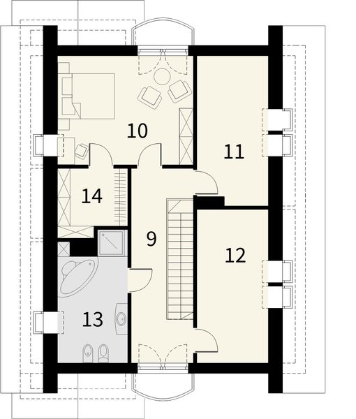 Poddasze projektu Róża Wiatrów