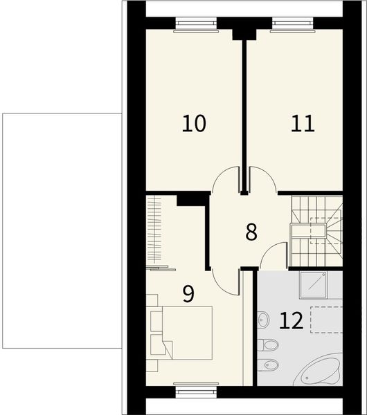 Poddasze projektu Ultra z garażem 1 stanowiskowym