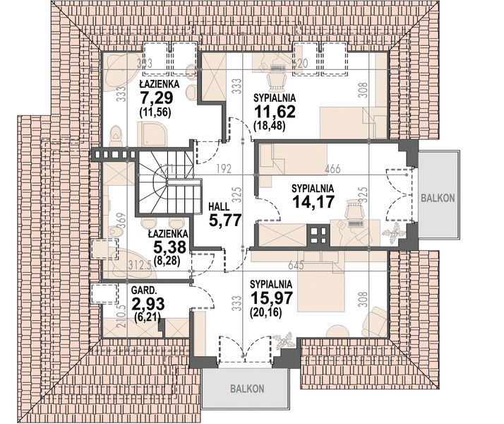 Poddasze projektu Opałek II N