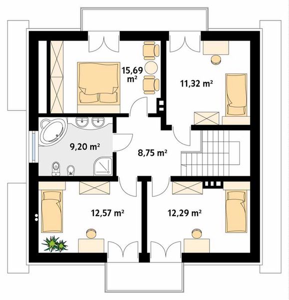 Poddasze projektu Kos