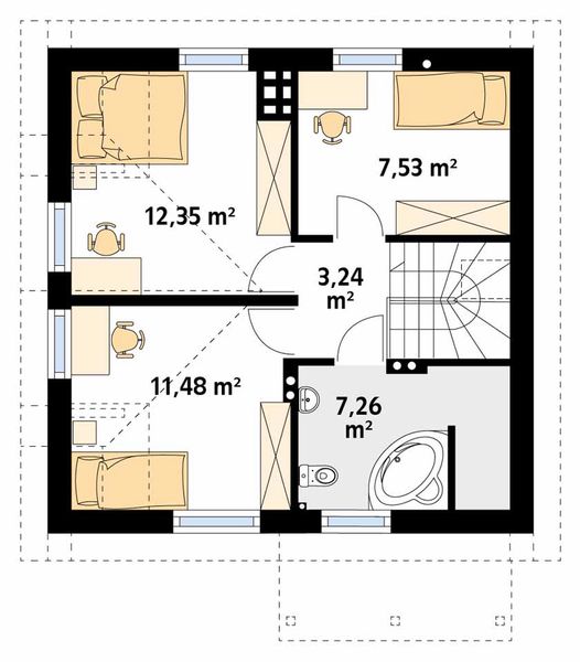 Poddasze projektu Majka 2