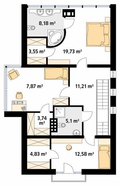 Piętro 1 projektu Bryg