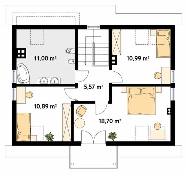Poddasze projektu Dudek 2 dr-T