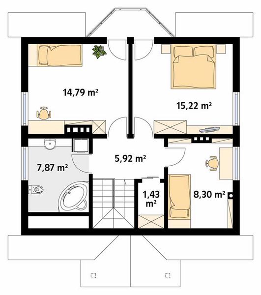 Poddasze projektu Pliszka 2 dr-T