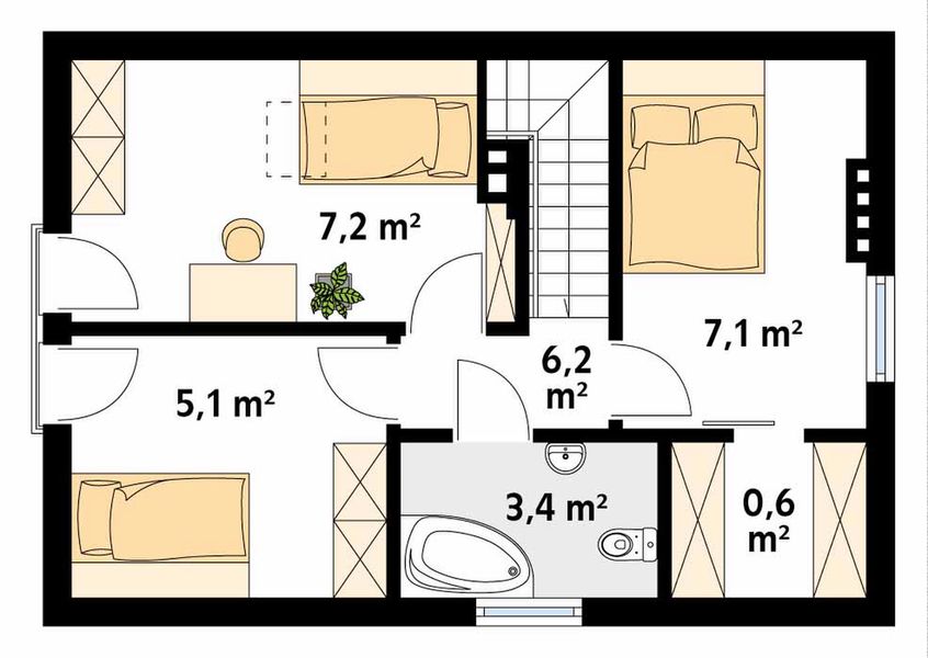 Poddasze projektu Poziomka 2 dr-S
