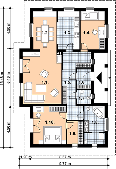 Parter projektu L-65 Dom tradycyjny