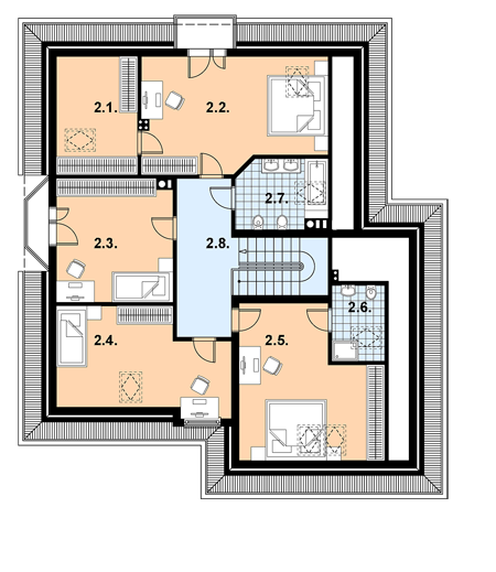 Poddasze projektu A-107 Dom z bali