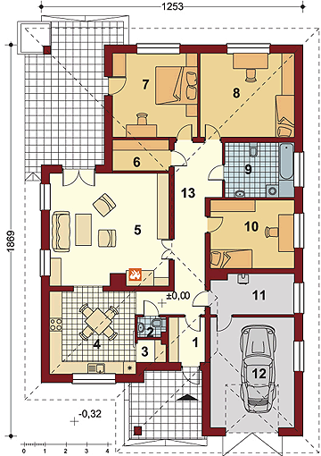 Parter projektu Bm 81 - Dom przy młynie
