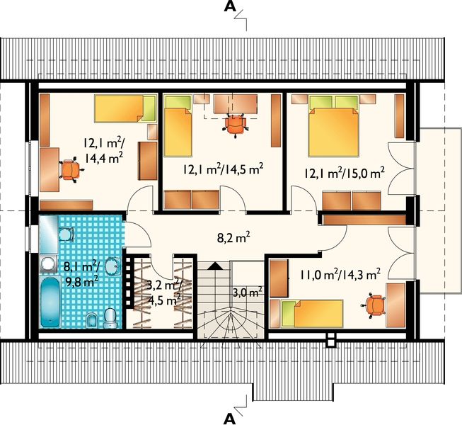 Poddasze projektu Lajkonik - murowana - klinkier