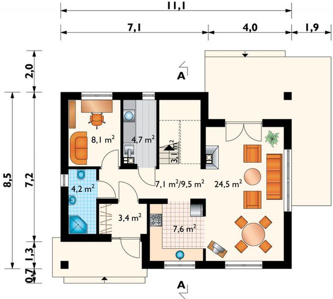 Parter projektu Motek - murowana – beton komórkowy