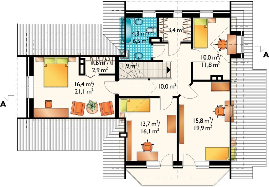 Poddasze projektu Jelonek-2 - murowana – klinkier