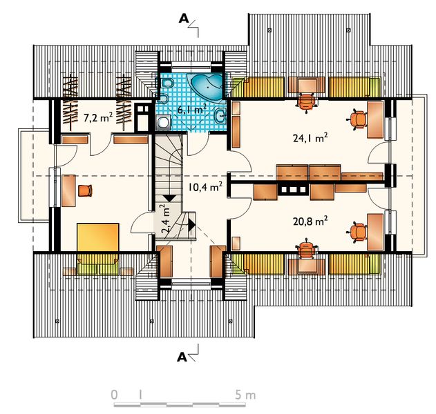 Poddasze projektu Delta - murowana – klinkier