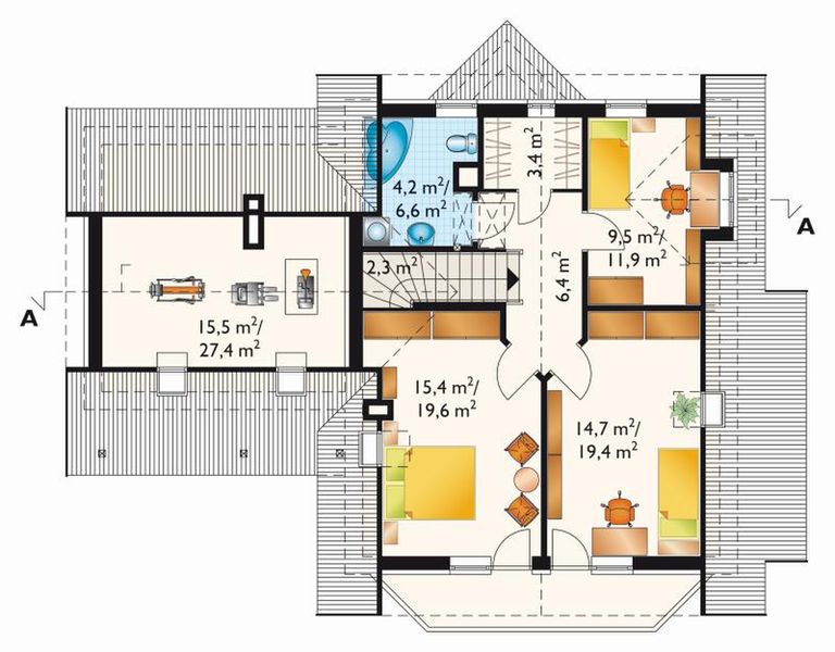 Poddasze projektu Jelonek - murowana – ceramika