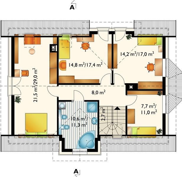 Poddasze projektu Gala Eko - murowana – silikaty
