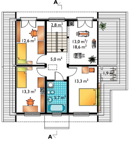 Poddasze projektu Meduza - szkielet drewniany prefabryk.