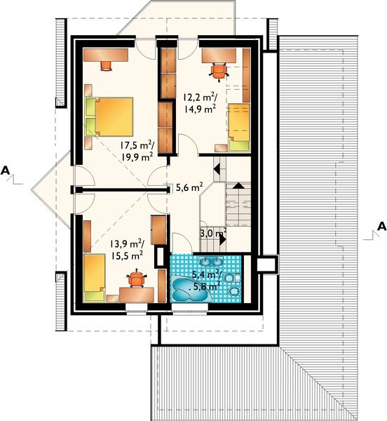 Poddasze projektu Tukan - murowana – ceramika