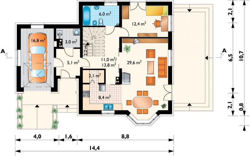 Parter projektu Jelonek Rex - murowana – beton komórkowy