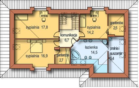 Poddasze projektu Sadyba wersja D