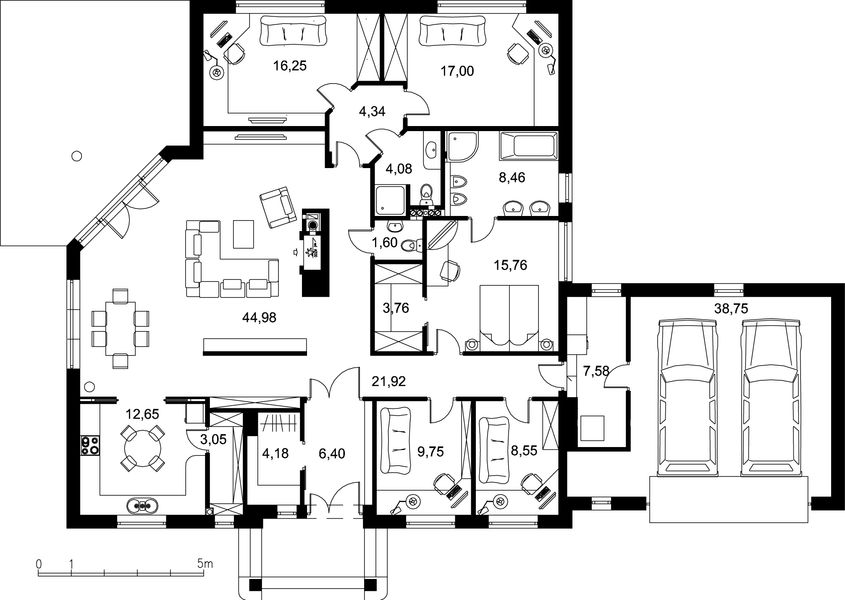 Parter projektu Dom Rozłożysty A