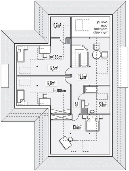 Poddasze projektu Alaska B dwupokoleniowa