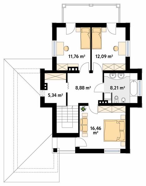 Piętro 1 projektu Cyprys