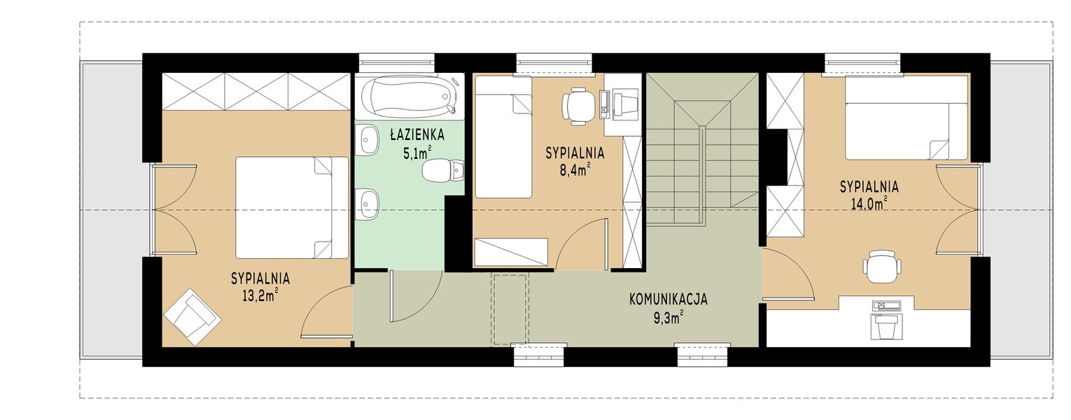Piętro 1 projektu WB-0022
