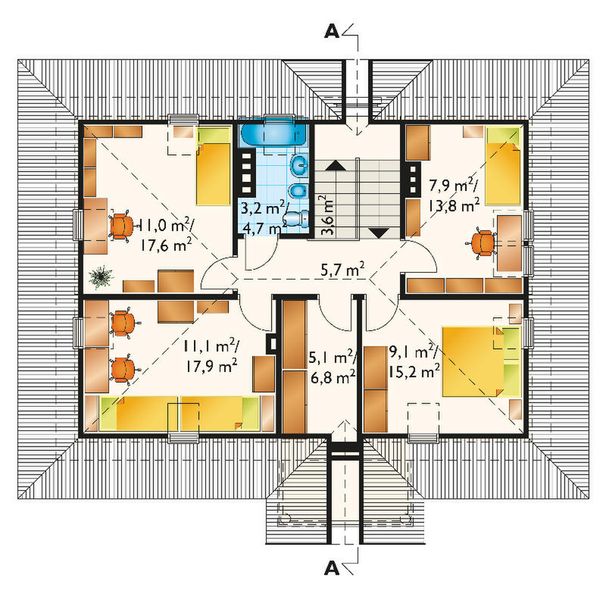 Poddasze projektu Mały Dworek - szkielet drewniany lekki