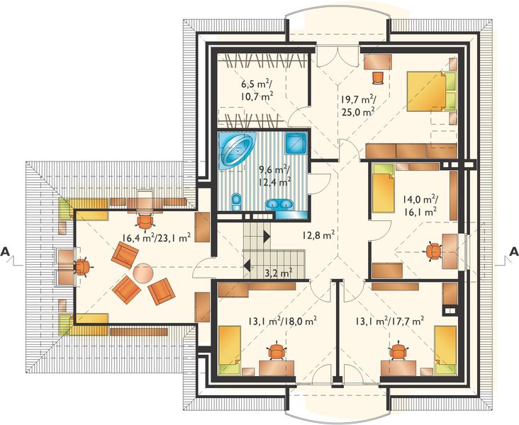 Poddasze projektu Miłorząb - murowana – klinkier