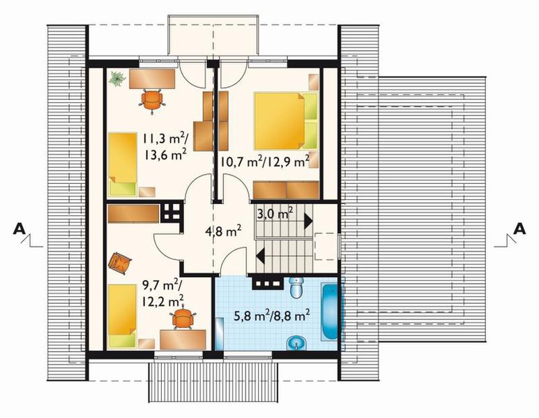 Poddasze projektu Aster-2 - murowana – ceramika