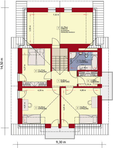 Poddasze projektu Dom w Teksasie