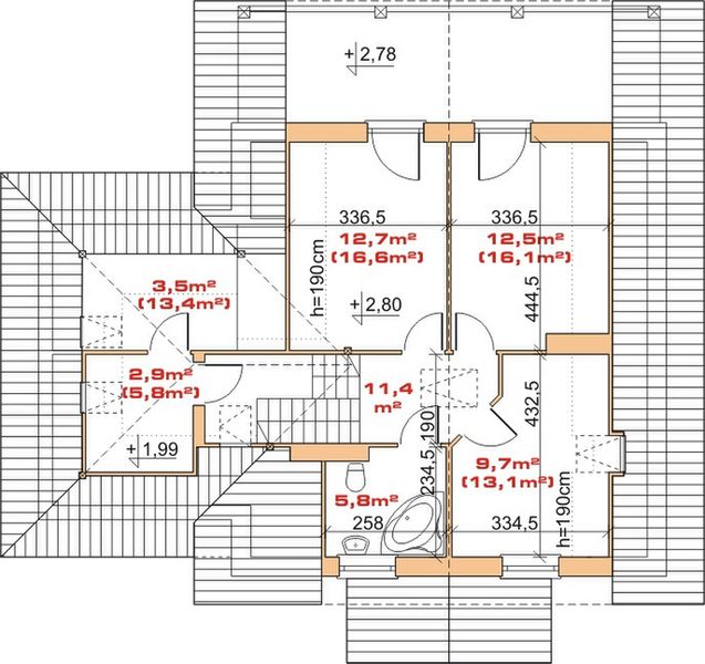 Poddasze projektu Dom przy Lipowej