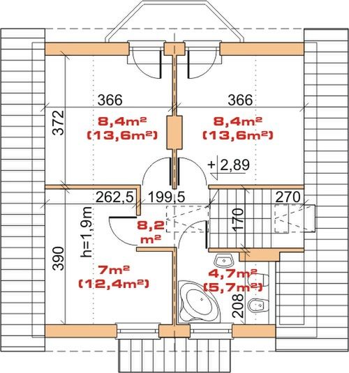 Poddasze projektu Dom przy Źródlanej