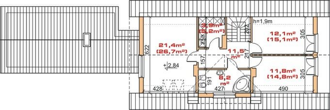 Poddasze projektu Dom przy Koniczynek