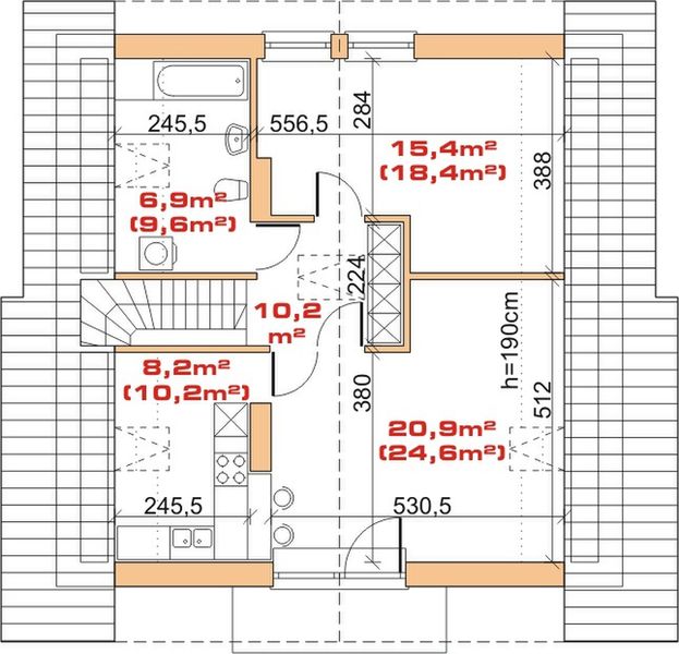 Poddasze projektu Dom przy Perłowej