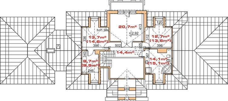 Poddasze projektu Dom przy Cisowej