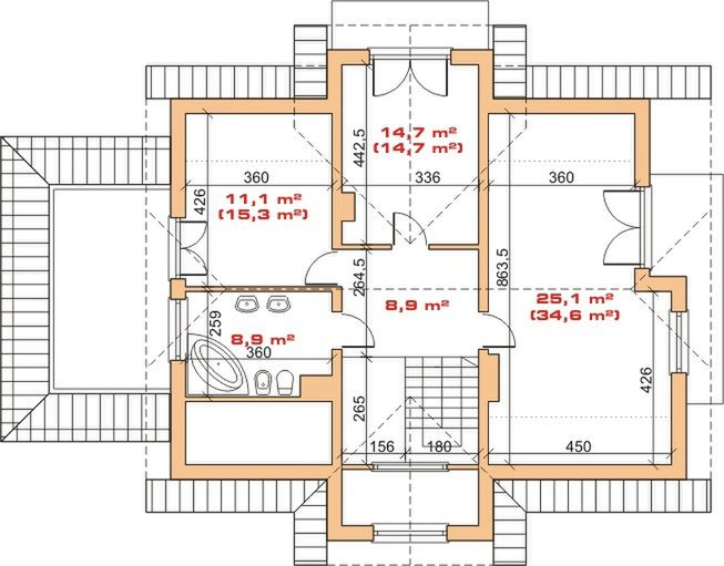 Poddasze projektu Dom przy Daliowej