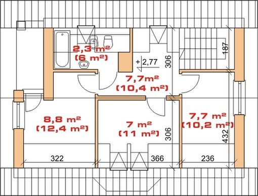 Poddasze projektu Dom przy Pogodnej