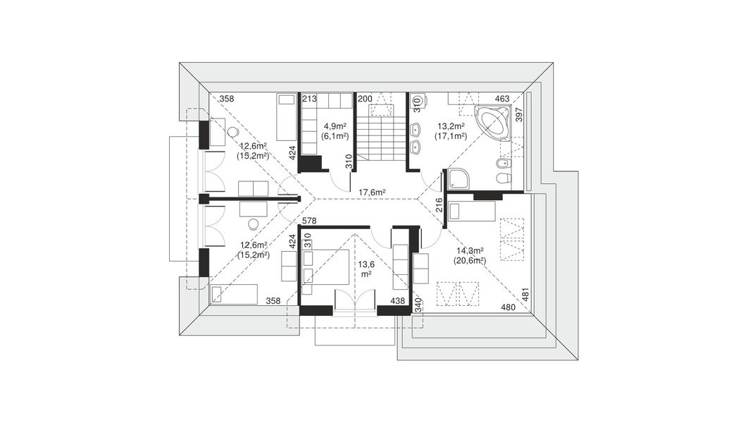 Poddasze projektu Dom przy Malachitowej