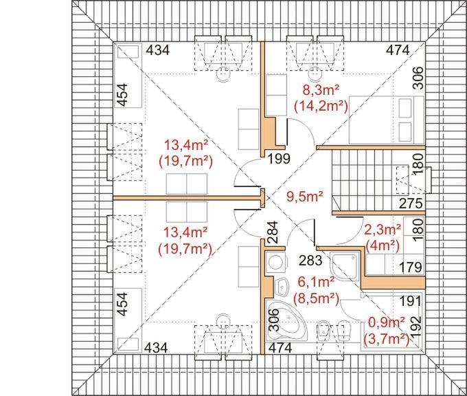 Poddasze projektu Dom przy Cynamonowej