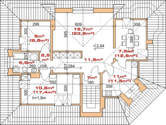 Poddasze projektu Dom przy Wierzbowej