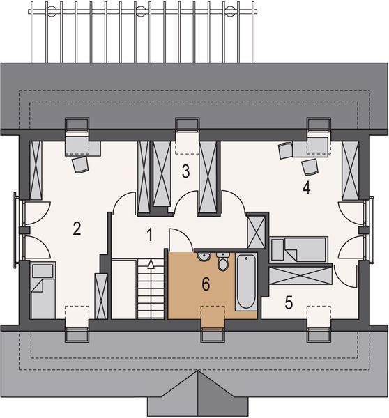 Poddasze projektu Piwonia