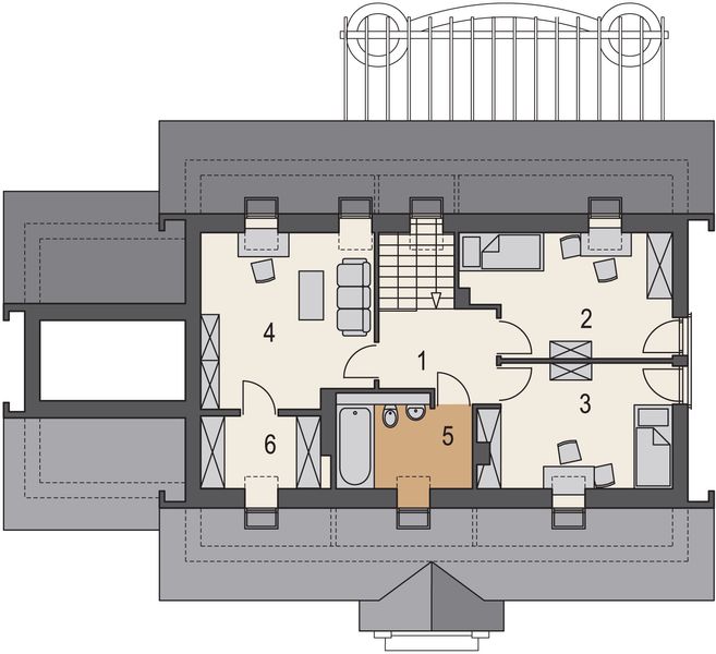 Poddasze projektu Piwonia Nova