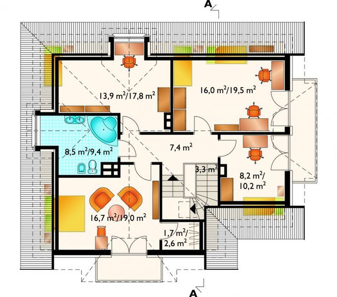 Poddasze projektu Jonasz - murowana – ceramika